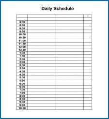 √ Free Printable Daily Timetable Template