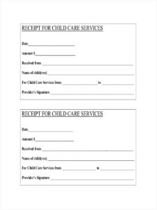 Daycare Receipt Template | Templateral