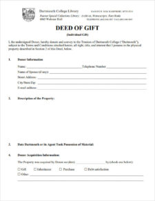 Deed of Gift Form
