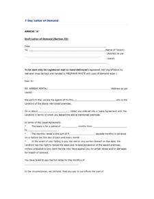 Demand for Payment Letter Template