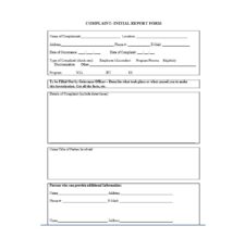 Employee Complaint Form Template