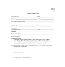 Employee Complaint Form Template