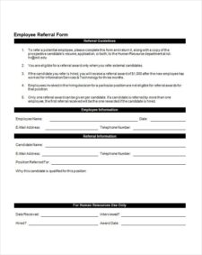 Employee Referral Form Template Word