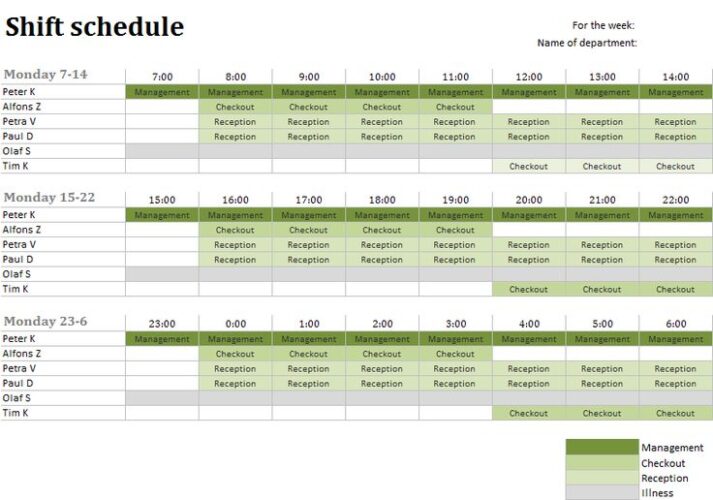√ Employee Roster Template (Excel)