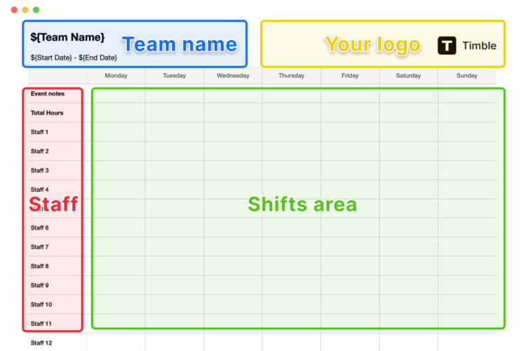 √ Employee Roster Template (Excel)