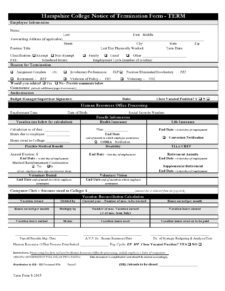 Employee Termination Form