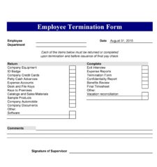 Employee Termination Form