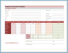 Free Printable Employee Timesheet Template