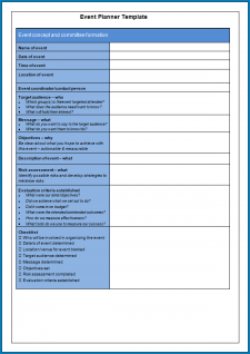 √ Free Printable Event Planner Template