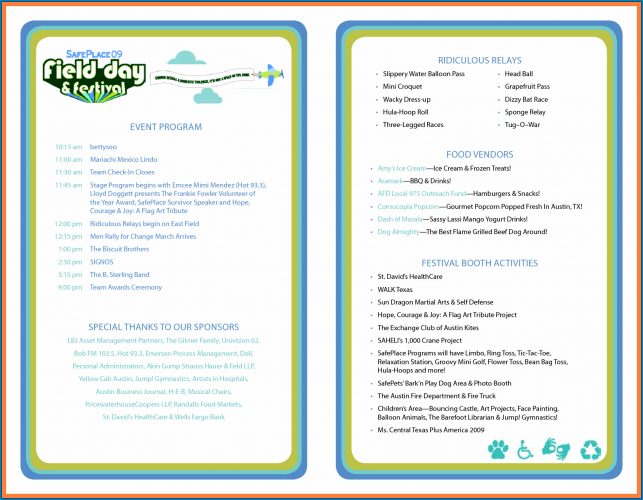 √ Free Printable Event Program Template
