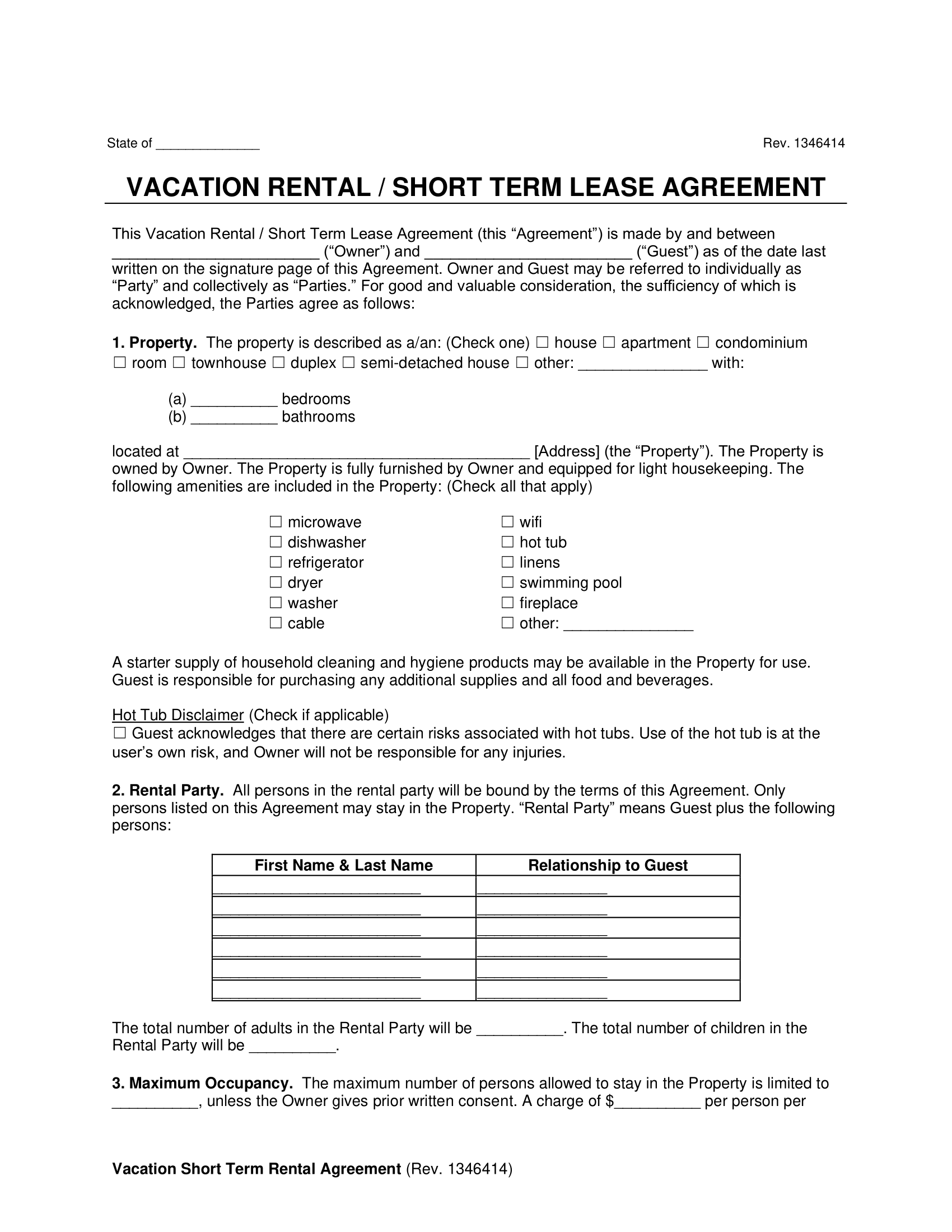 Example Short Term Lease Agreement Template Example Short Term Lease Agreement Template