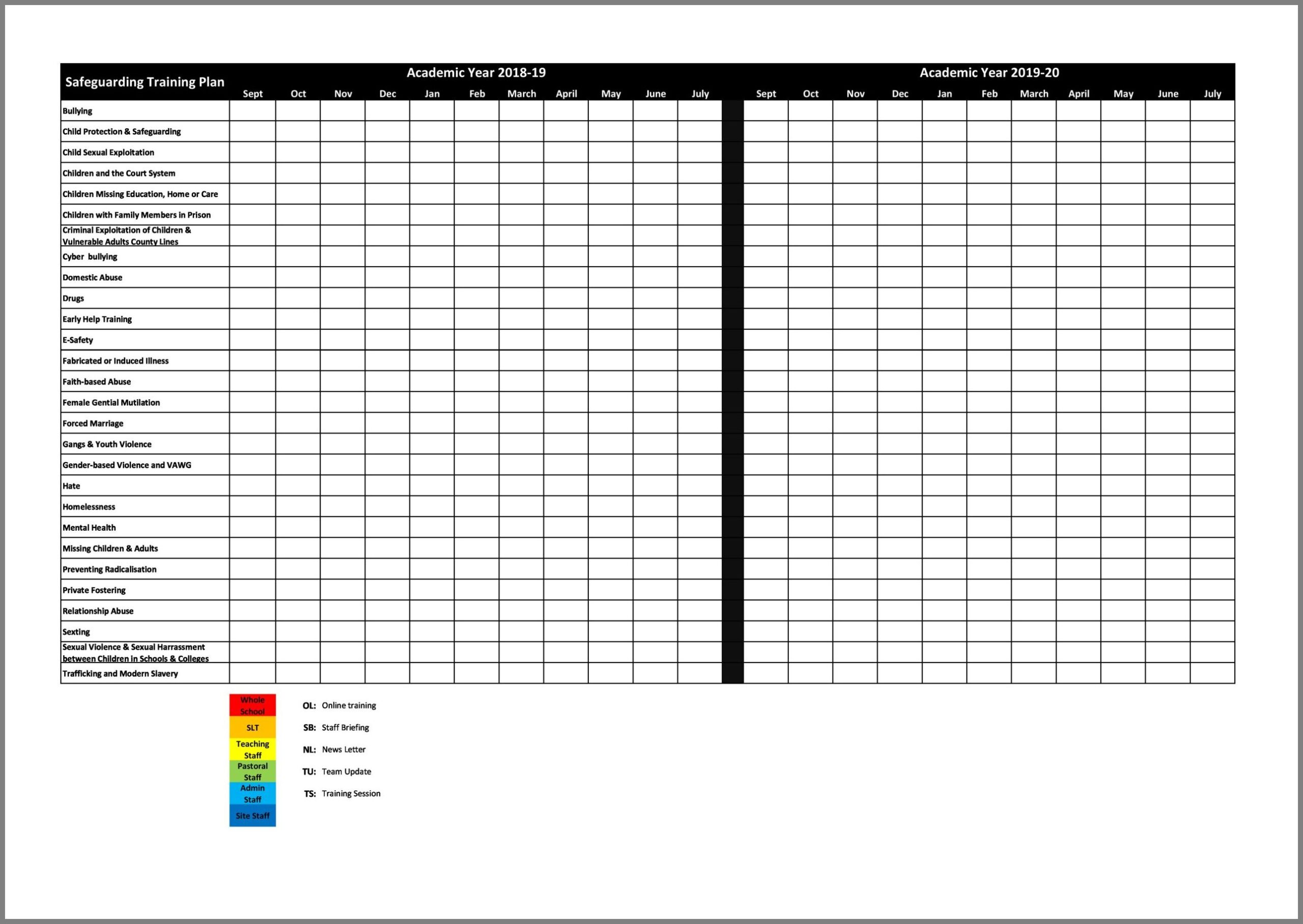 Example Staff Training Schedule Template Example Staff Training Schedule Template