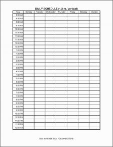 √ 24 Hour Planner Samples