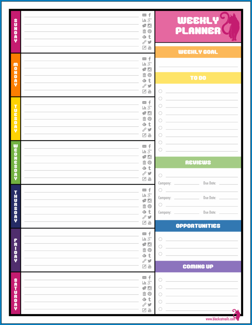 Free Printable Best Weekly Planner Template Free Printable Best Weekly Planner Template