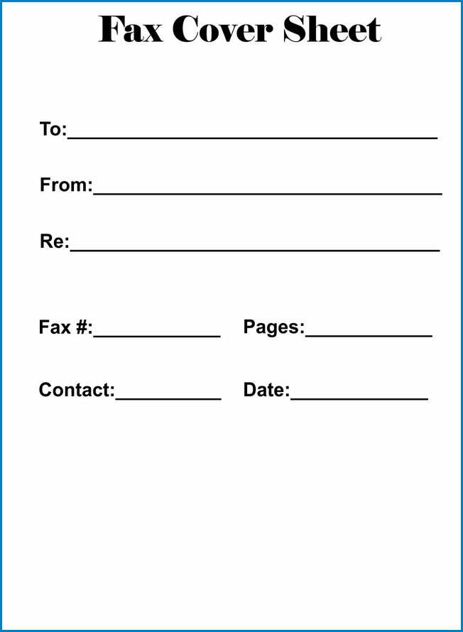 Example of Blank Fax Cover Sheet Template