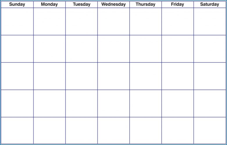 √ Free Printable Blank Monthly Calendar Template