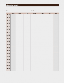 √ Free Printable College Class Schedule Template