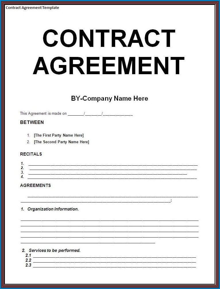 Example of Contract Agreement Template Between Two Parties
