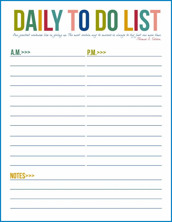 Example of Cute To Do List Template