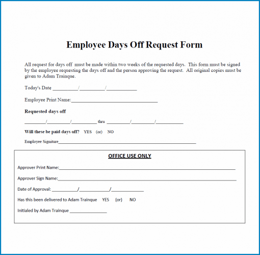  What You Need To Know About Day Off Request Form Templateral