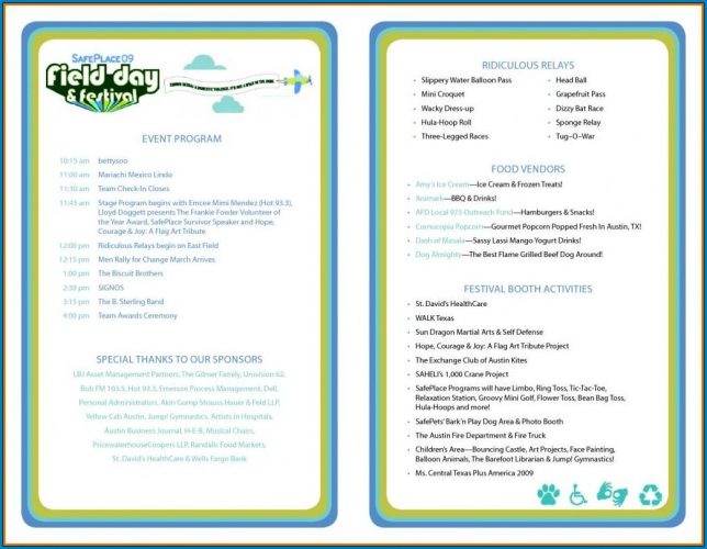 √ Free Printable Event Program Template Word