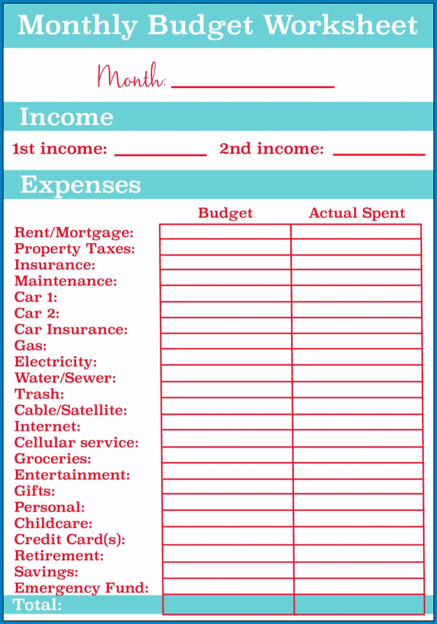 Example of Excel Budget Template Monthly