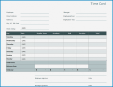 Example of Excel Timesheet Template