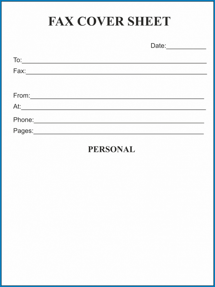 Example of Fax Cover Sheet Template Word