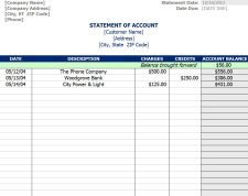 Example of Monthly Statement of Account Template