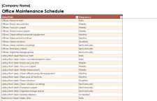 Example of Office Equipment Maintenance List Template