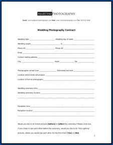 √ Free Printable Photography Contract Template