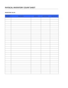 Example of Physical Inventory Count Sheet Template