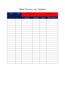 Example of Printable Blood Pressure Log Template
