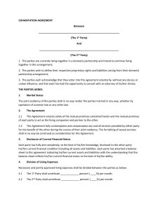 Example of Printable Cohabitation Agreement Template