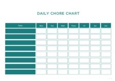 Example of Printable Daily Chore List Template
