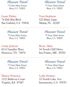 Example of Printable Mailing Label Template