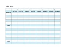 Example of Printable Meal Log Template