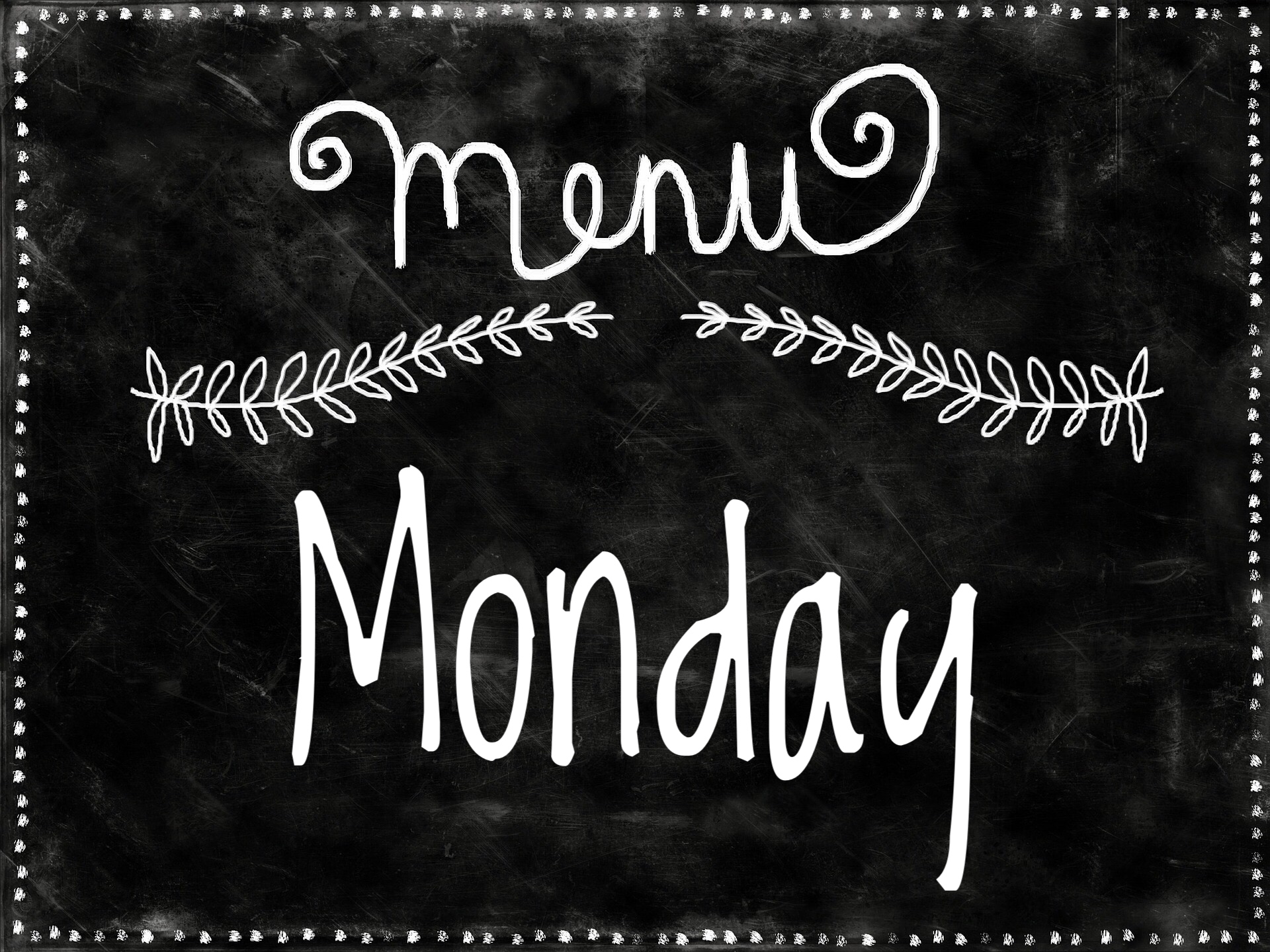 Example of Printable Monday Menu Template
