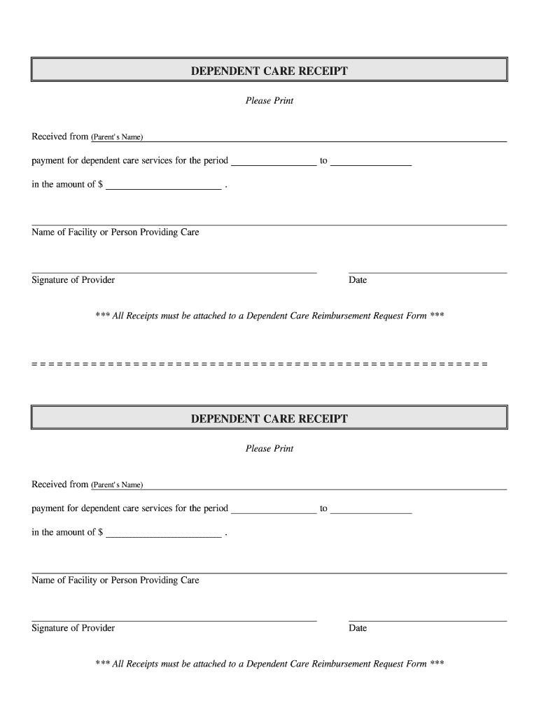 Example of Printable Nanny Receipt Template