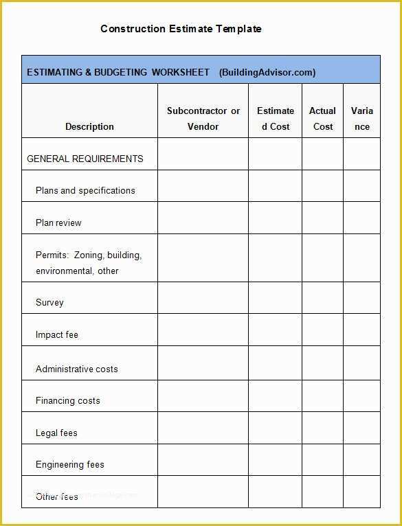 free remodeling estimate template of Construction Estimate Templates PDF DOC Excel free remodeling estimate template of Construction Estimate Templates PDF DOC Excel