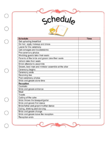 Example of Printable Wedding Schedule Template