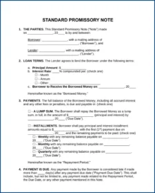 Example of Promissory Agreement Template