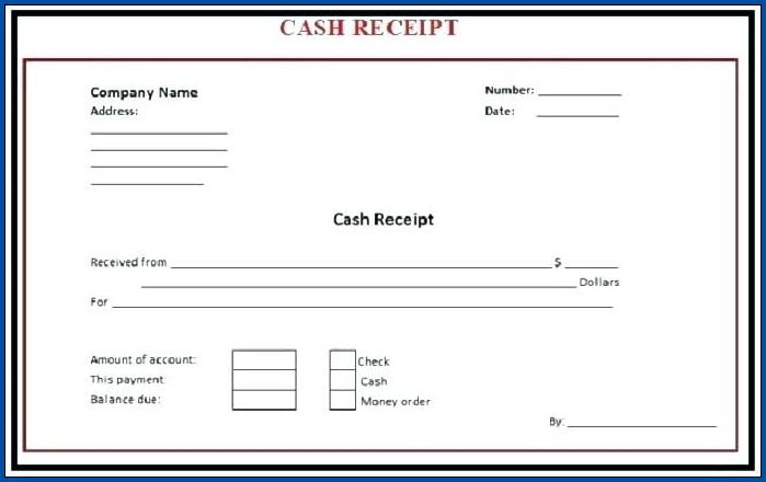 Example of Receipt For Cash Payment Template
