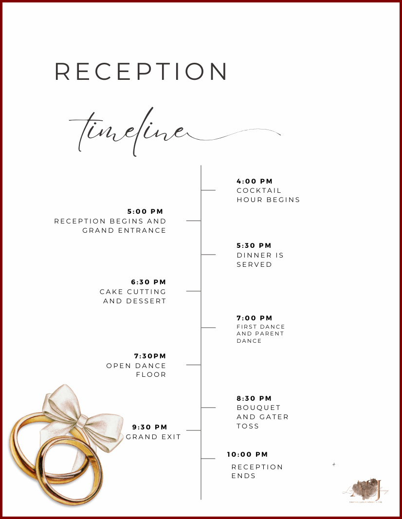 Example of Reception Schedule Template Example of Reception Schedule Template