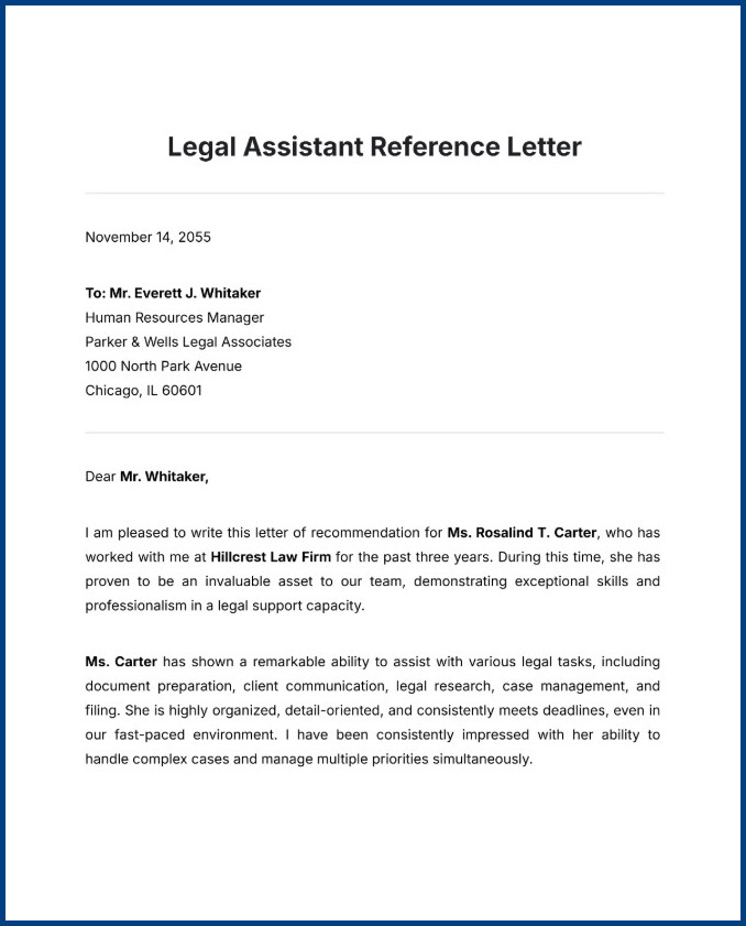 Example of Reference Letter Template for an Employee Example of Reference Letter Template for an Employee