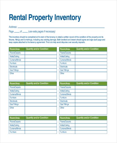 √ Printable Rental Inventory Checklist Template