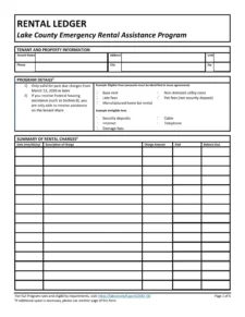 Example of Rental Ledger Template