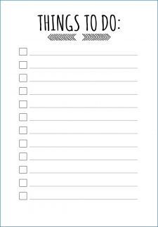 √ Free Printable Things To Do List Template