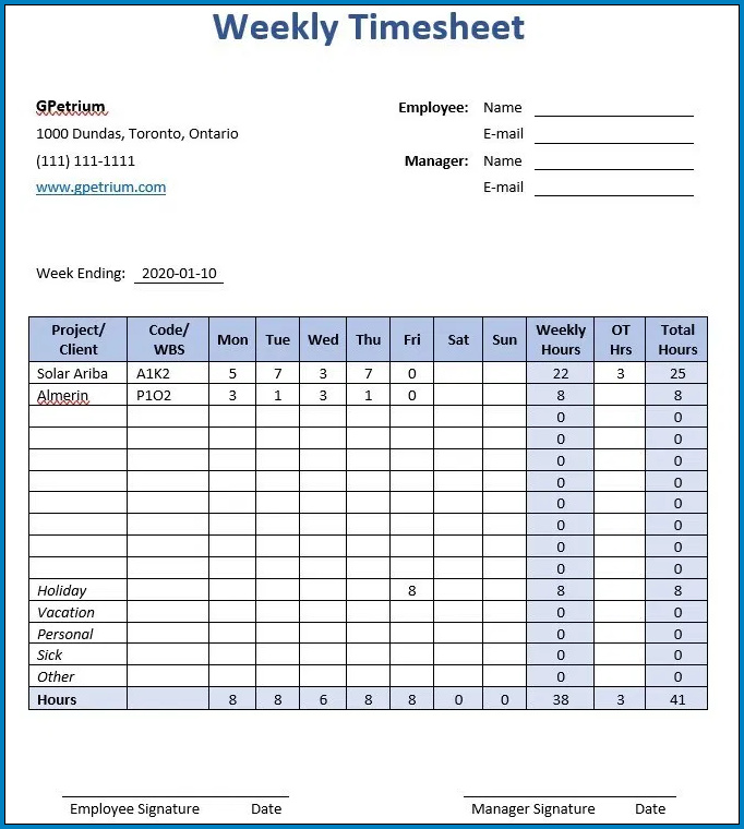 Contractor Timesheet Template from www.templateral.com