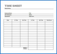 Example of Weekly Timesheet Template Word